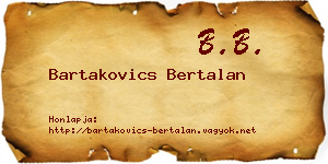 Bartakovics Bertalan névjegykártya