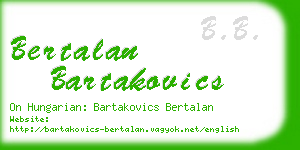 bertalan bartakovics business card